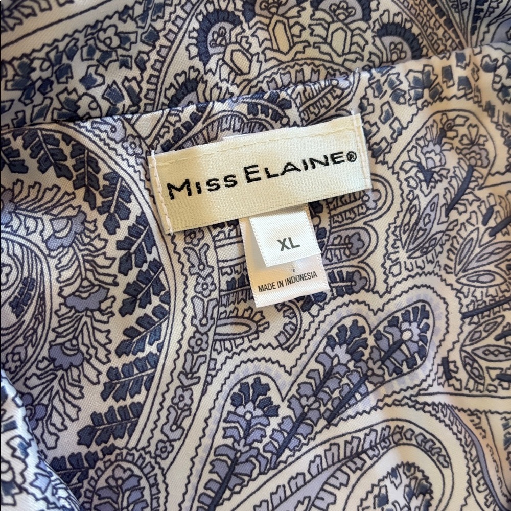 MISS ELAINE 2-pc PAJAMA SET gorgeous paisley set like new sz XL - Picture 7 of 8